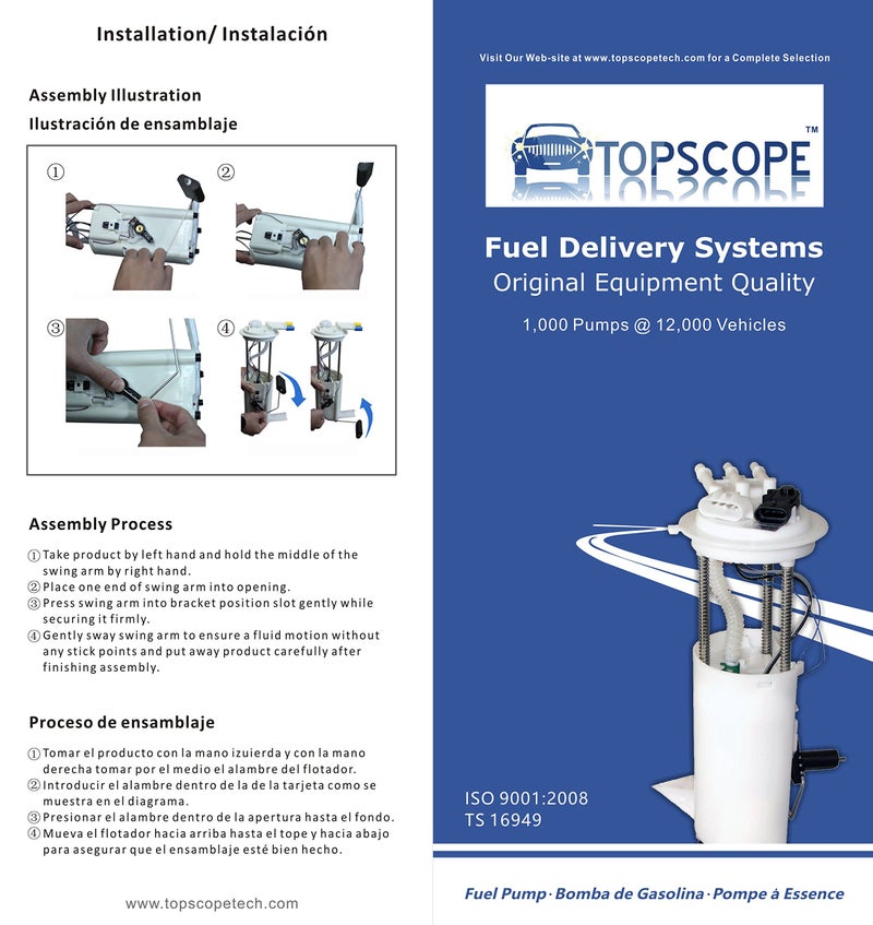 TOPSCOPE Fuel Pump Module Assembly E7144M for 2001 2002 2003 TOWN & COUNTRY, VOYAGER, DODGE CARAVAN, GRAND CARAVAN (GAS) TOPSCOPE FP7144M - Image 3